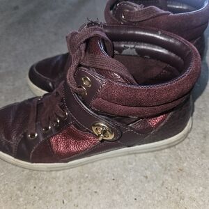 Women's Burgundy High-Top Sneakers